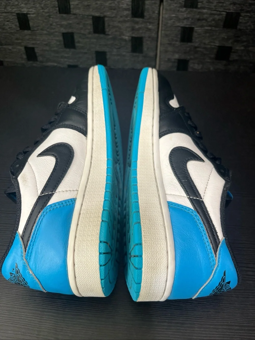 Air Jordan 1 Retro Low OG  Sz 7.5  White Blue- Black CZ0775-104. No Inserts/Box